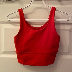 Red sports bra